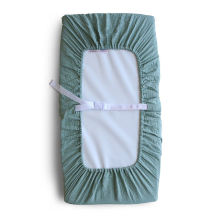 Mushie Aankleedkussenhoes Roman Green koop je bij Babywinkel