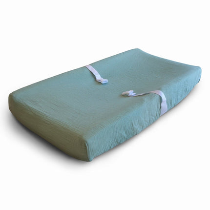 Mushie Aankleedkussenhoes Roman Green koop je bij Babywinkel