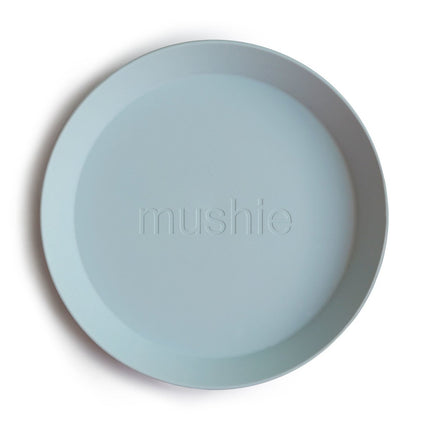 Mushie Baby Bordje Rond Powder Blue 2st koop je bij Babywinkel