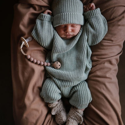 Mushie Baby Broekje Chunky Knit Light Mint koop je bij Babywinkel