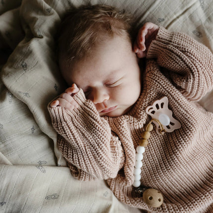 Mushie Baby Sweater Chunky Knit Blush koop je bij Babywinkel
