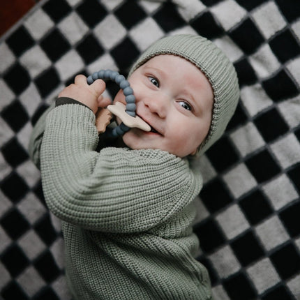 Mushie Baby Sweater Chunky Knit Light Mint koop je bij Babywinkel