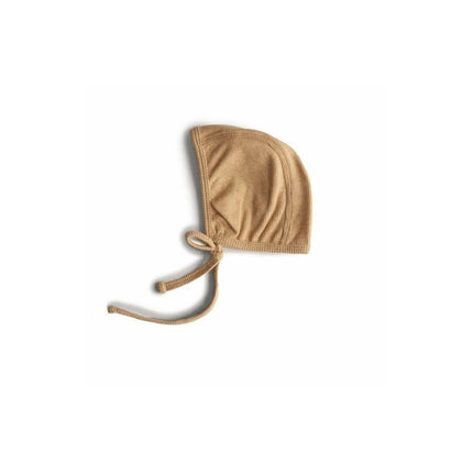 Mushie Babymutsje Bonnet Mustard Melange koop je bij Babywinkel