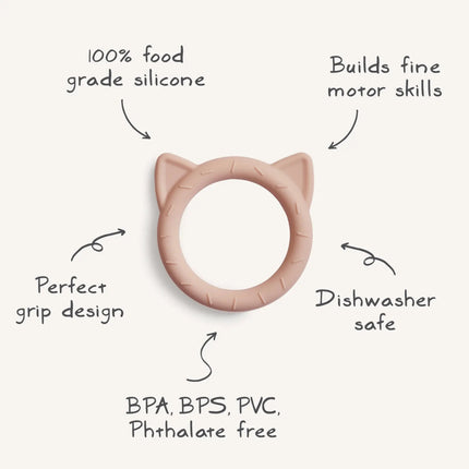 Mushie Bijtring Kat Blush koop je bij Babywinkel