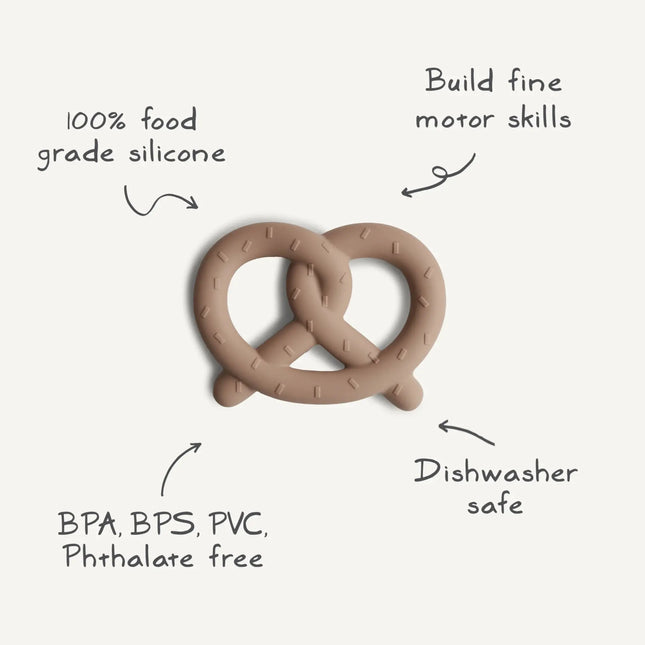 Mushie Bijtring Pretzel Natural koop je bij Babywinkel