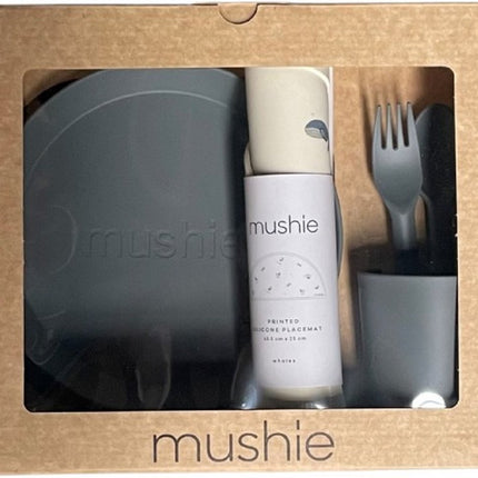 Mushie Giftbox Kinderservies Set Rond Smoke koop je bij Babywinkel