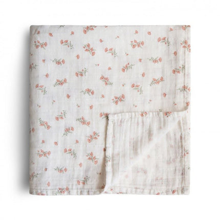 Mushie Hydrofiele Doek Pink Flower 120cm koop je bij Babywinkel