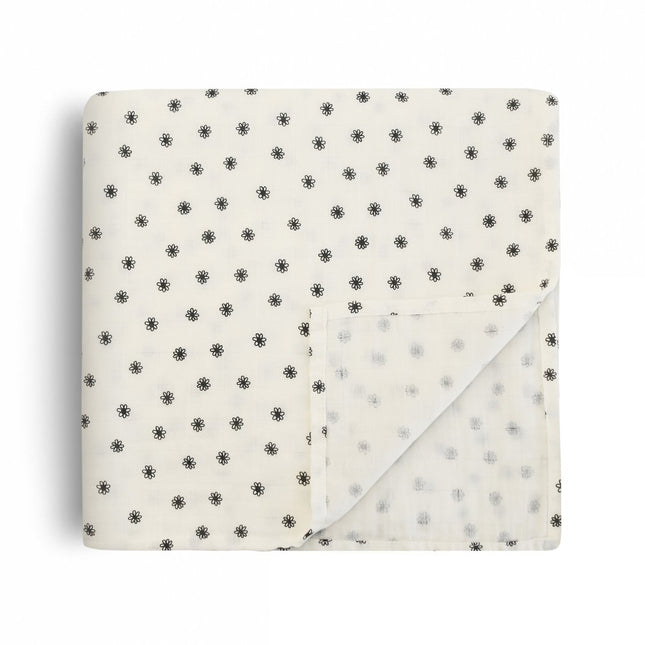 Mushie Inbakerdoek Black Daisy koop je bij Babywinkel