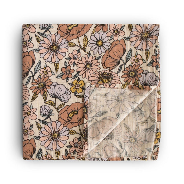 Mushie Inbakerdoek Retro Flowers koop je bij Babywinkel
