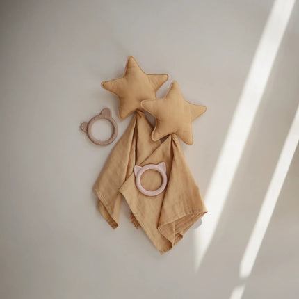 Mushie Knuffeldoekje Lovey Star Fall Yellow koop je bij Babywinkel