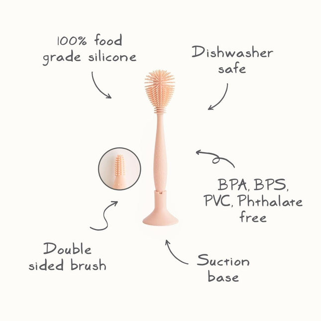 Mushie Flessenborstel Silicone Blush koop je bij Babywinkel