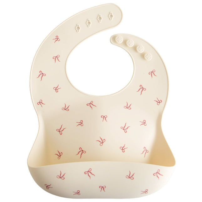 Mushie Slabbetje Bows Silicone koop je bij Babywinkel