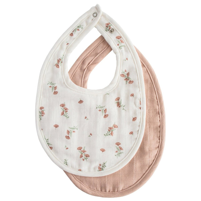 Mushie Slabbetje Blush/Pink Floral 2St koop je bij Babywinkel