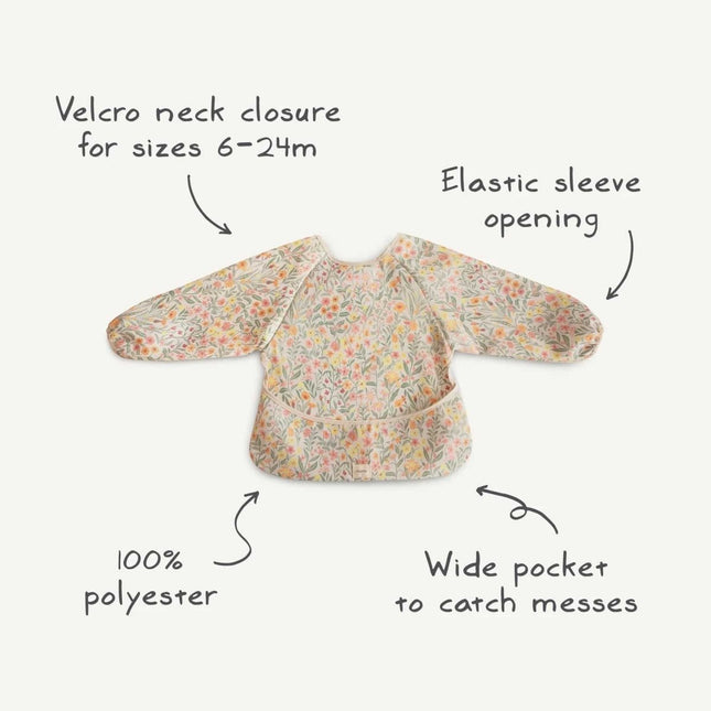 Mushie Slabbetje Lange Mouwen Olive Check koop je bij Babywinkel