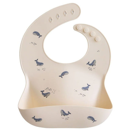 Mushie Slabbetje Siliconen Whales koop je bij Babywinkel