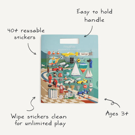 Mushie Stickerboek Race Cars koop je bij Babywinkel