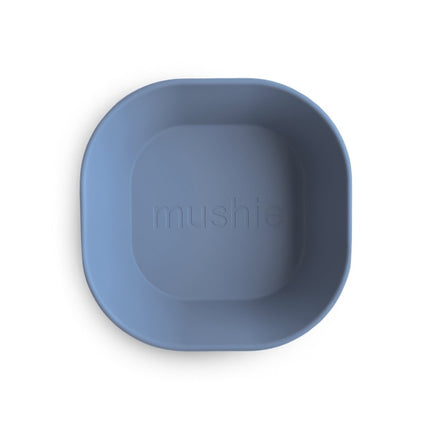 Mushie - Vierkante Kommen - Twilight Blue 2st koop je bij Babywinkel