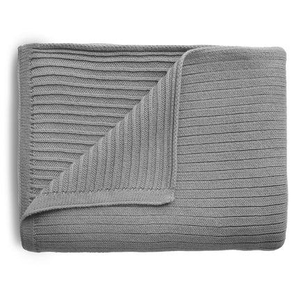 Mushie Wiegdeken Ribbed Gray Melange koop je bij Babywinkel
