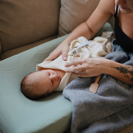 Mushie Wiegdeken Ribbed Ivory koop je bij Babywinkel