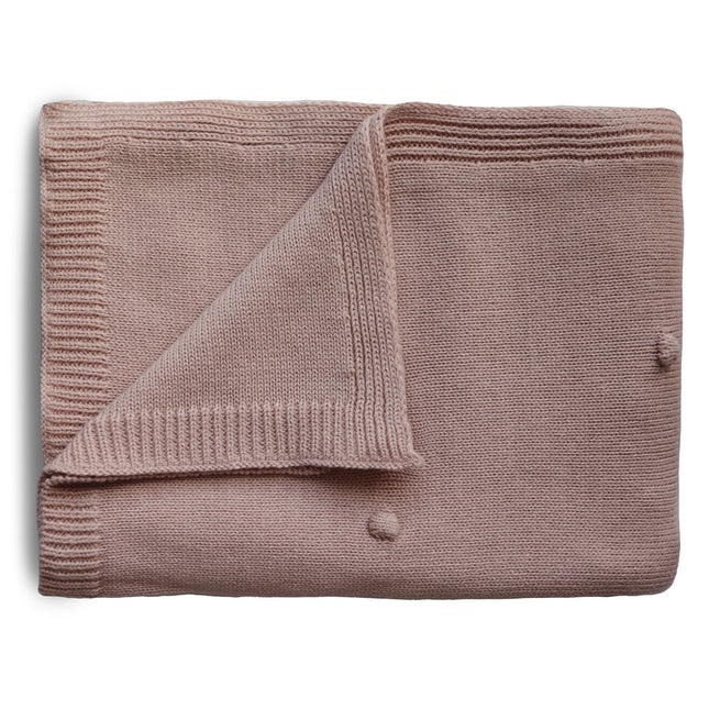 Mushie Wiegdeken Textured Dots Blush koop je bij Babywinkel