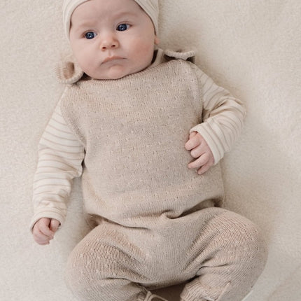 Little Dutch Babymutsje Soft Beige Stripe koop je bij Babywinkel