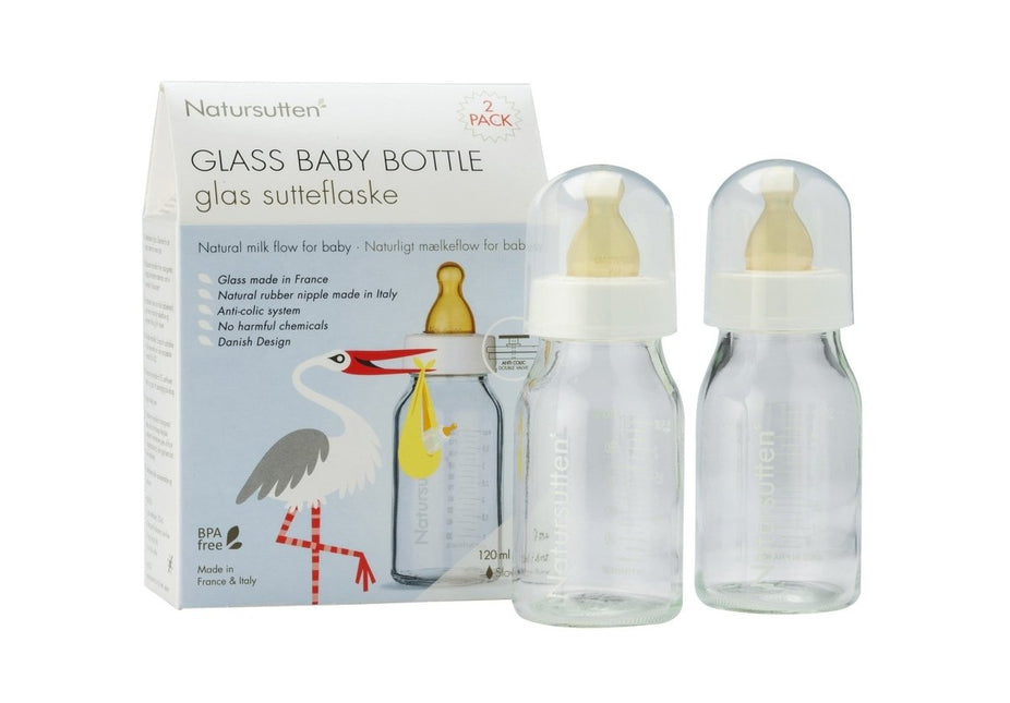 Natursutten Babyfles Glas Set 120Ml 2 delig koop je bij Babywinkel