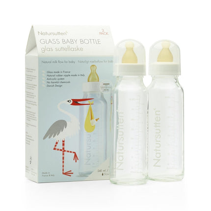 Natursutten Babyfles Glas Set 240Ml 2 delig koop je bij Babywinkel