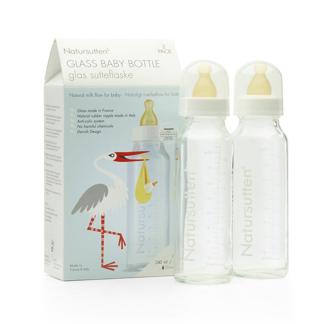 Natursutten Babyfles Glas Set 240Ml 2 delig koop je bij Babywinkel