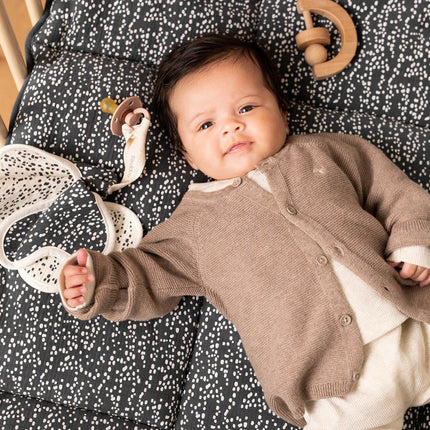 Noppies Fancy Dot jersey boxkleed omkeerbaar Forged Iron 100x135cm koop je bij Babywinkel