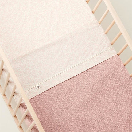 Noppies Gemeleerd gebreid omkeerbaar wiegdekentje Misty Rose 100x140cm koop je bij Babywinkel