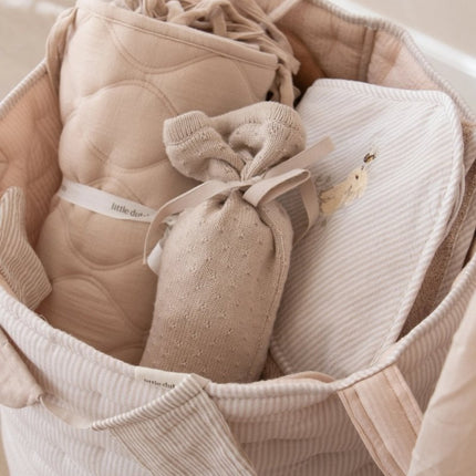 Little Dutch Opbergmand Pure Soft Beige Stripe Groot koop je bij Babywinkel