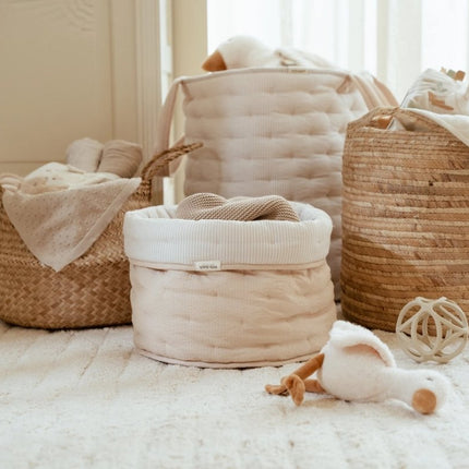 Little Dutch Opbergmand Pure Soft Beige Stripe Groot koop je bij Babywinkel