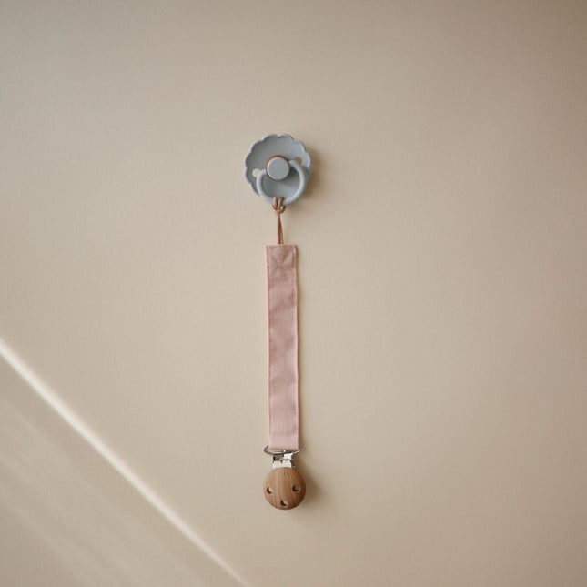 Mushie Speenkoord Blush / Cream Linen 2St koop je bij Babywinkel