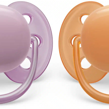 Philips Avent Fopspeen +6 Maanden Soft Grijs/Oranje koop je bij Babywinkel