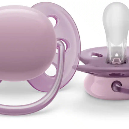 Philips Avent Fopspeen +6 Maanden Soft Grijs/Oranje koop je bij Babywinkel