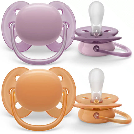 Philips Avent Fopspeen +6 Maanden Soft Grijs/Oranje koop je bij Babywinkel