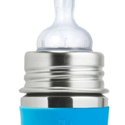 Pura Babyfles Rvs 150Ml Set Blauw 4 delig koop je bij Babywinkel