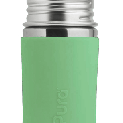 Pura Drinkfles Rvs 325 Ml + Silicone Tuitspeen + Silicone Reisdop + Moss Sleeve koop je bij Babywinkel