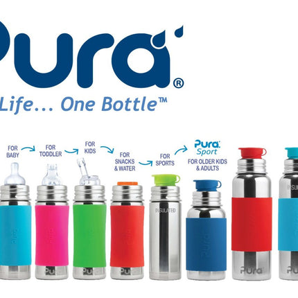 Pura Thermosfles Rvs 260 Ml Tuitspeen Rose Sleeve koop je bij Babywinkel