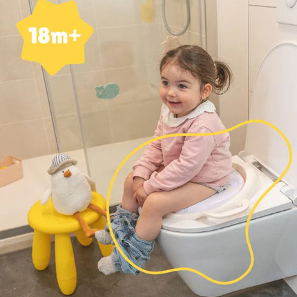 Babymoov Comfort -wc-istuin, jossa on kahvat, lokki