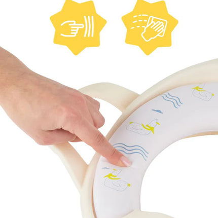 Babymoov Comfort -wc-istuin, jossa on kahvat, lokki