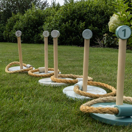 JeP Kids Houten Speelgoed Ring Gooien Taupe/Green koop je bij Babywinkel
