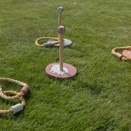 JeP Kids Houten Speelgoed Ring Gooien Taupe/Pink koop je bij Babywinkel