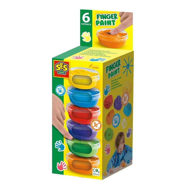 SES Creative Knutselpakket Vingerverf 6X45Ml koop je bij Babywinkel