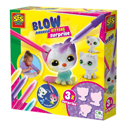 SES Creative Knutselpakket Blow Airbrush Pens Katjes koop je bij Babywinkel