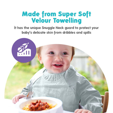 Silly Billyz Slabbetje Small Met Lange Mouwen Dusty Blue koop je bij Babywinkel