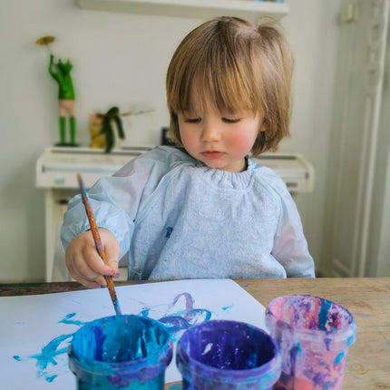 Silly Billyz Slabbetje Small Met Lange Mouwen Dusty Blue koop je bij Babywinkel