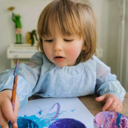 Silly Billyz Slabbetje Small Met Lange Mouwen Dusty Blue koop je bij Babywinkel