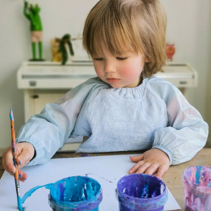 Silly Billyz Slabbetje Small Met Lange Mouwen Dusty Blue koop je bij Babywinkel