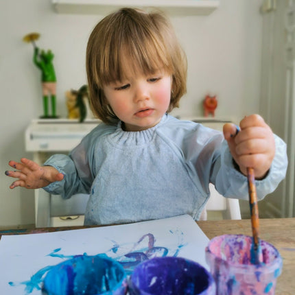 Silly Billyz Slabbetje Small Met Lange Mouwen Dusty Blue koop je bij Babywinkel